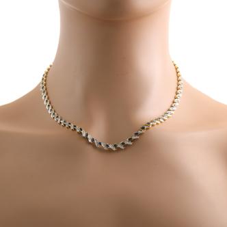 8.80ct Blue Sapphire & Diamond Necklace