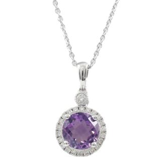 1.40ct Amethyst and Diamond Pendant