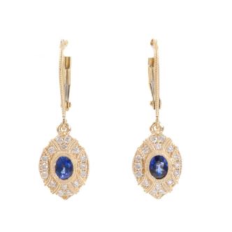 0.49ct Sapphire and Diamond Earrings