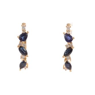 0.74ct Sapphire and Diamond Earrings