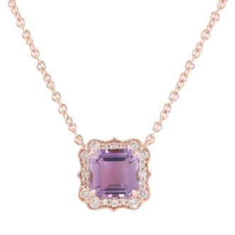 0.98ct Amethyst and Diamond Pendant