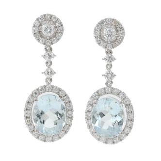 4.00ct Aquamarine and Diamond Earrings