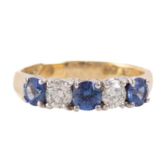 1.05ct Sapphire and Diamond Ring
