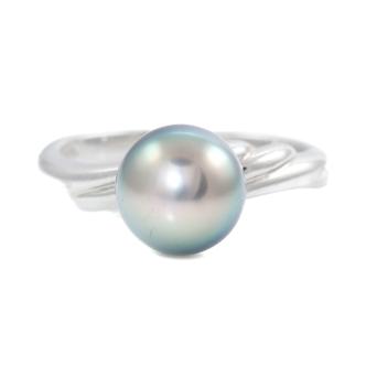 8.2mm Tahitian Pearl & Platinum Ring