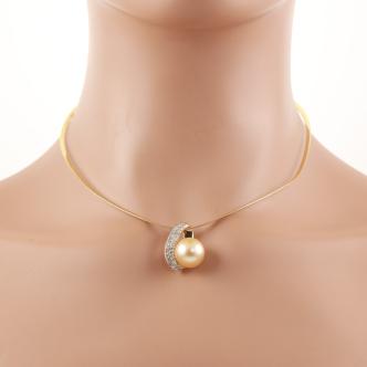 12.8mm Golden South Sea Pearl Pendant