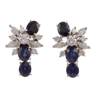 3.00ct Sapphire and Diamond Earrings