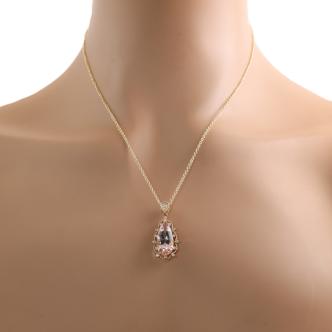 6.09ct Morganite and Diamond Pendant