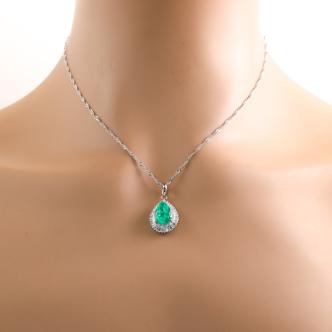 3.05ct Emerald and Diamond Necklace