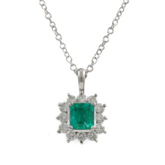 0.78ct Emerald and Diamond Pendant