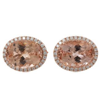 17.60ct Morganite and Diamond Earrings