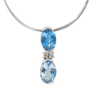 1.29ct Aquamarine & Diamond Pendant