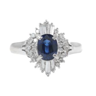 0.88ct Sapphire and Diamond Ring