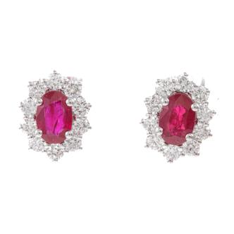 1.19ct Burmese Ruby Earrings GSL