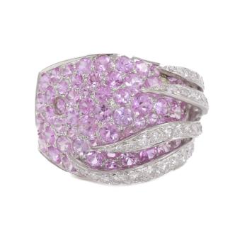3.92ct Pink Sapphire & Diamond Ring