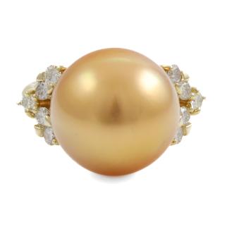 14.7mm South Sea Pearl and Diamond Ring