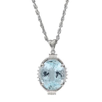 13.70ct Aquamarine & Diamond Pendant