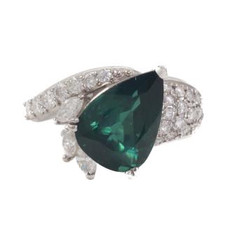 5.43ct Green Tourmaline & Diamond Ring