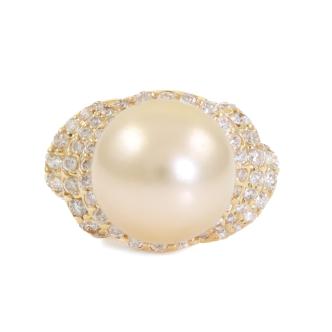 11mm South Sea Pearl & Damond Ring