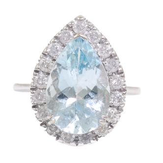 3.76ct Aquamarine and Diamond Ring