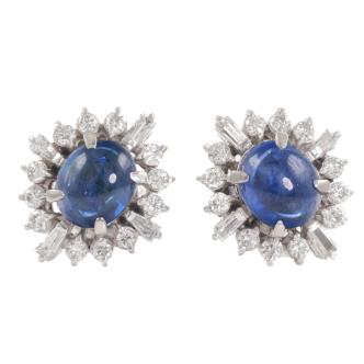 3.6ct Sapphire and Diamond Earrings