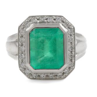 3.26ct Emerald & Diamond Ring