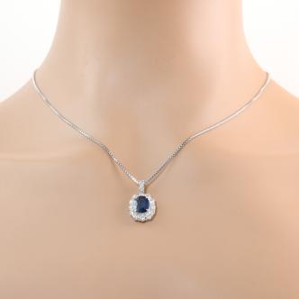 2.15ct Sapphire & Diamond Pendant