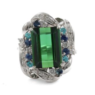 7.06ct Tourmaline, Paraiba, Sapphire Ring