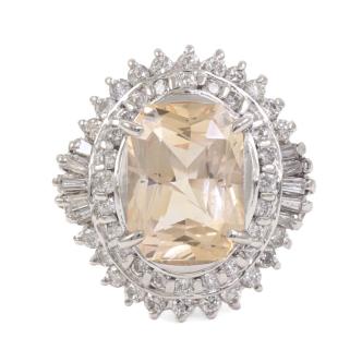 5.08ct Unheated Sapphire & Diamond Ring