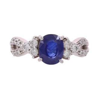 2.00ct Sapphire & 0.36ct Diamond Ring