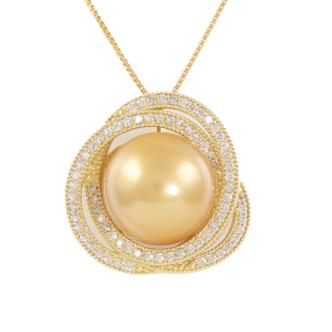 13.5mm Golden South Sea Pearl Pendant