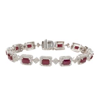9.63ct Mozambique Ruby Bracelet GIA