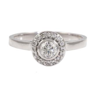 0.30ct Centre Diamond Halo Ring