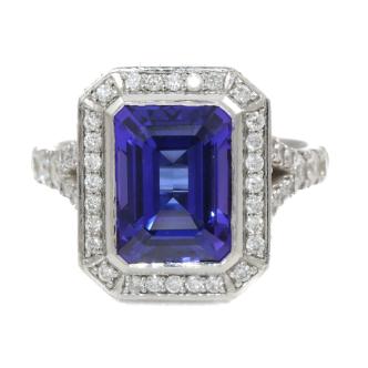 5.61ct Tanzanite and Diamond Ring