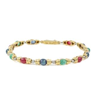 4.73ct Mixed Gemstones & Diamond Bracelet
