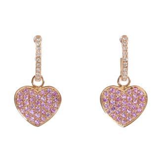 0.76ct Pink Sapphire & Diamond Earrings