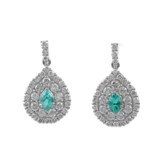 Pear Shape Paraiba & Diamond Earrings*