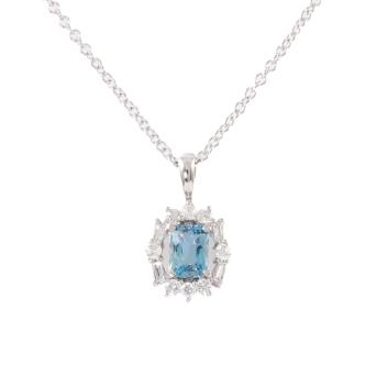 0.66ct Aquamarine & Diamond Pendant