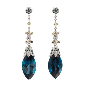 30.38ct Topaz, Alexandrite Earrings