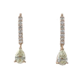 0.64ct Yellow Diamond Earrings
