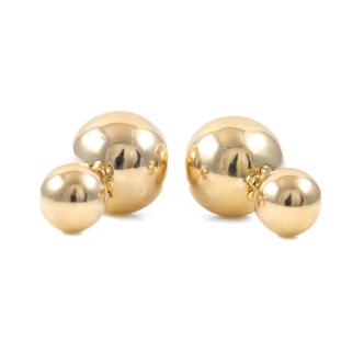 18ct yellow gold double ball studs
