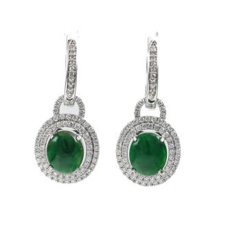Jade and Diamond Detachable Earrings