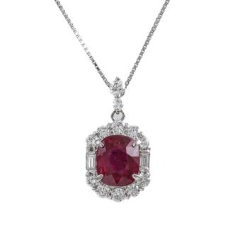 3.06ct Ruby and Diamond Pendant