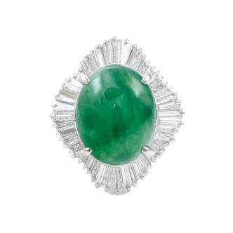 6.71ct Jade and Diamond Ring