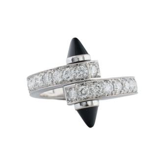 Cartier Menottes Diamond Onyx Ring